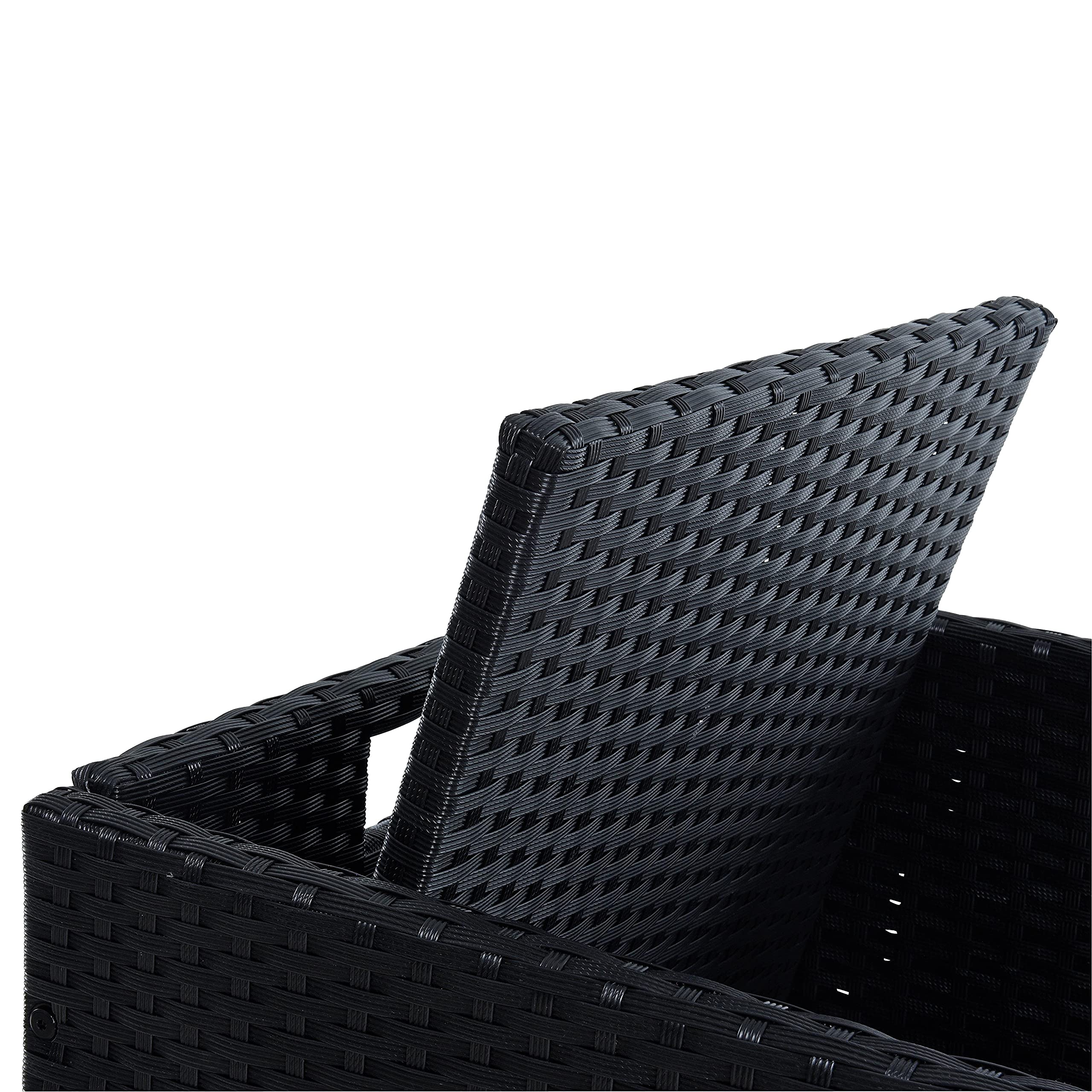 ESTEXO Polyrattan Sitzgruppe Gartenmöbel Set Essgruppe Gartenset Rattanmöbel Rattan Set Hocker Gartenstühle Gartentisch (4 Personen/Schwarz)