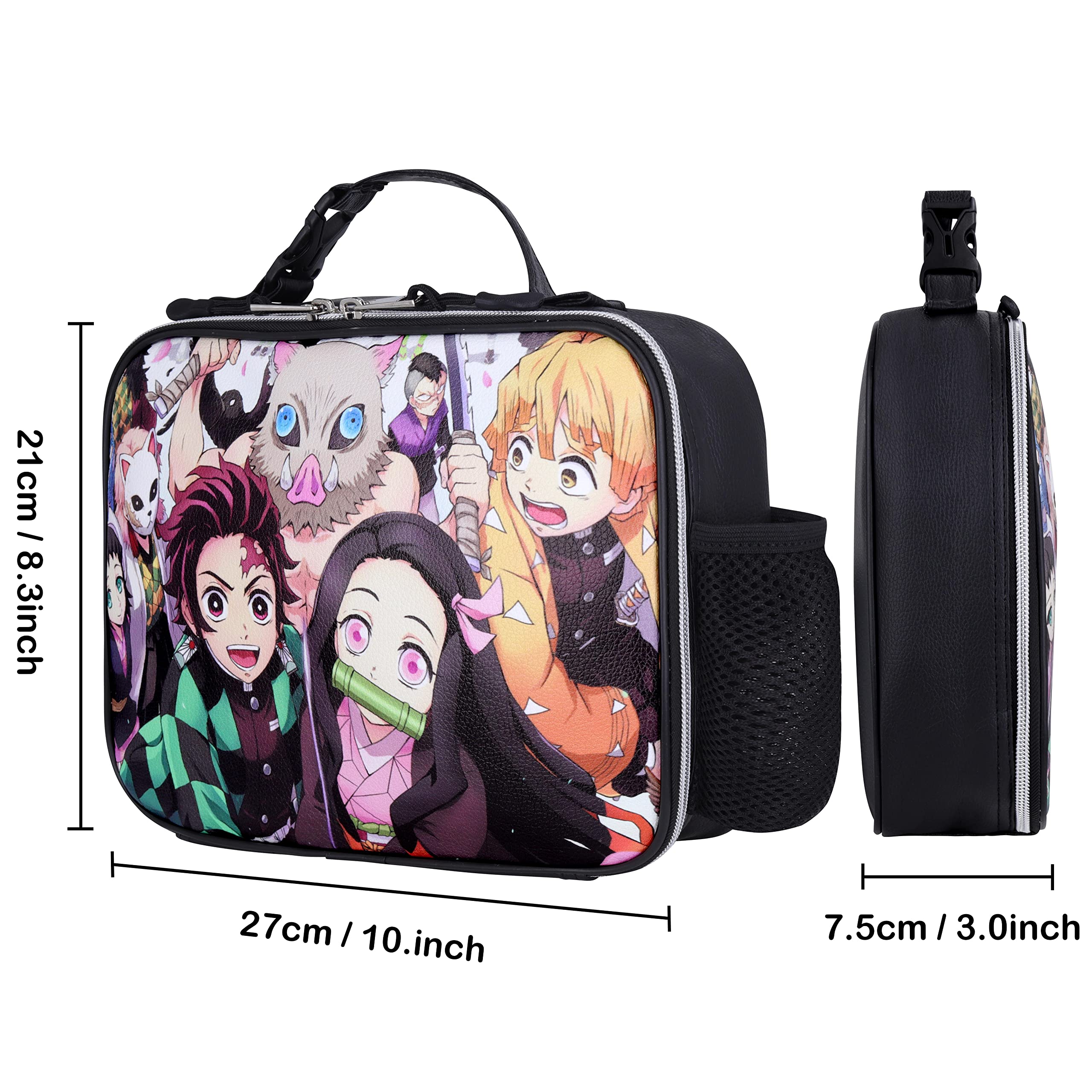Roffatide Anime Demon Slayer Sac à lunch pour l'école et le travail Boîte à lunch de voyage et de pique-nique Lunch Box Travel Picnic Container
