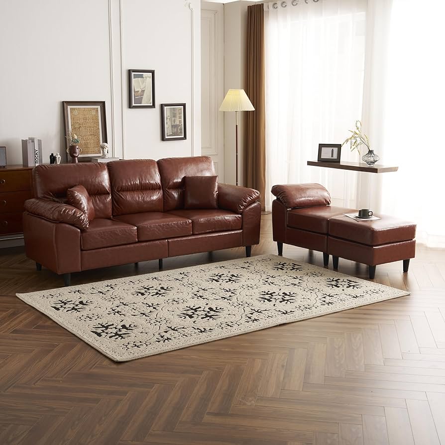 PU ソファ ソファーセット 5人掛け 2-5人掛け L字 クッション付 肘