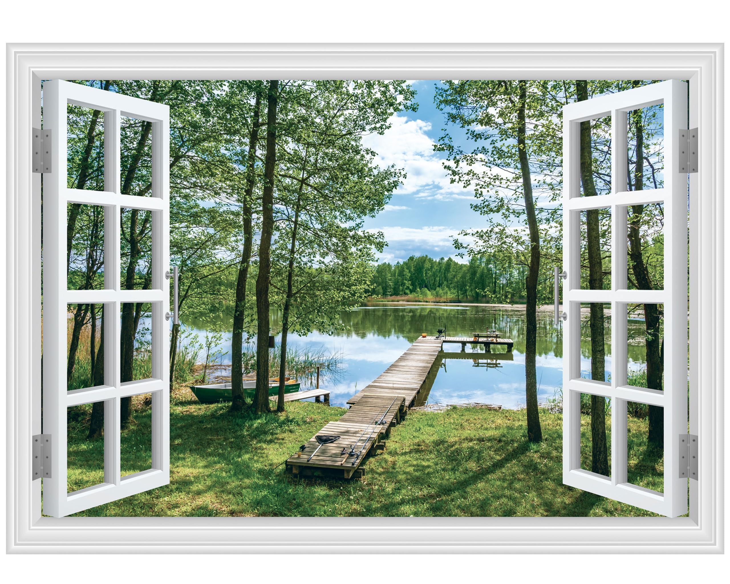 FLFK Fake Window Wall Decal Peel and Stick Wall Mural 48" x 32" — image 1