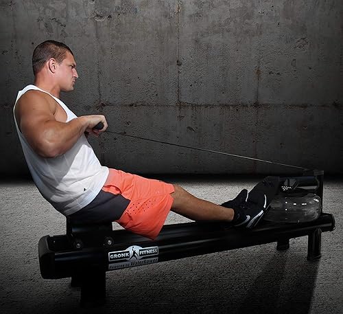 Miniatura 2 de WaterRower Máquina de remo de agua Gronk Fitness M1 Hi Rise  Edición limitada Máquina de entrenamiento cardiovascular de bajo impacto  Remo de agua