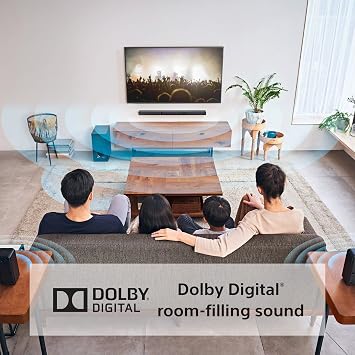 Sony HT-S40R 5.1ch 600W Soundbar for TV with Subwoofer and Wireless Rear Speakers with Bluetooth