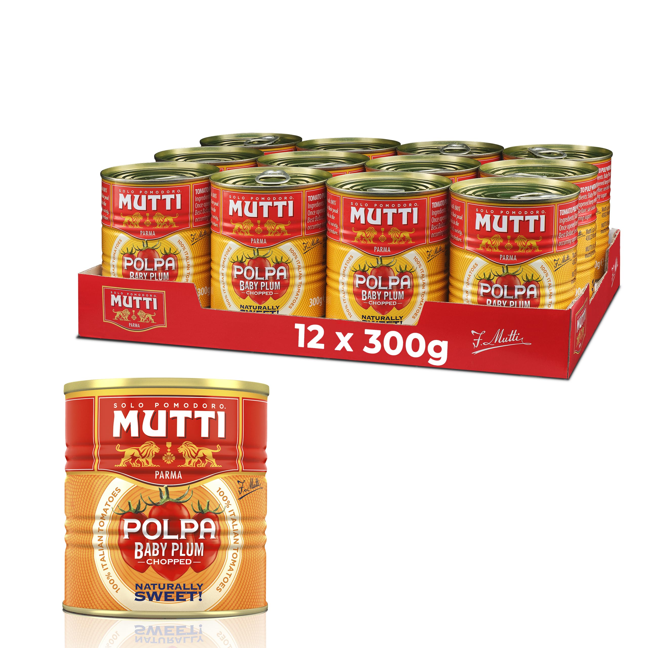 Mutti Baby Plum Polpa Finely Chopped Tomatoes 12 x 300g