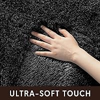 Vista 2 de Vocrite Alfombra de área de pelo largo para dormitorio, duradera, de felpa pequeña, esponjosa, rectangular, antideslizante, para mesita de noche