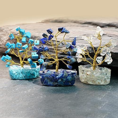 Miniatura 8 de Árbol de cristal de buena suerte, regalos de cumpleaños para mujeres, mamá, base piramidal, 7 piedras curativas de chakras y cristales árbol de la