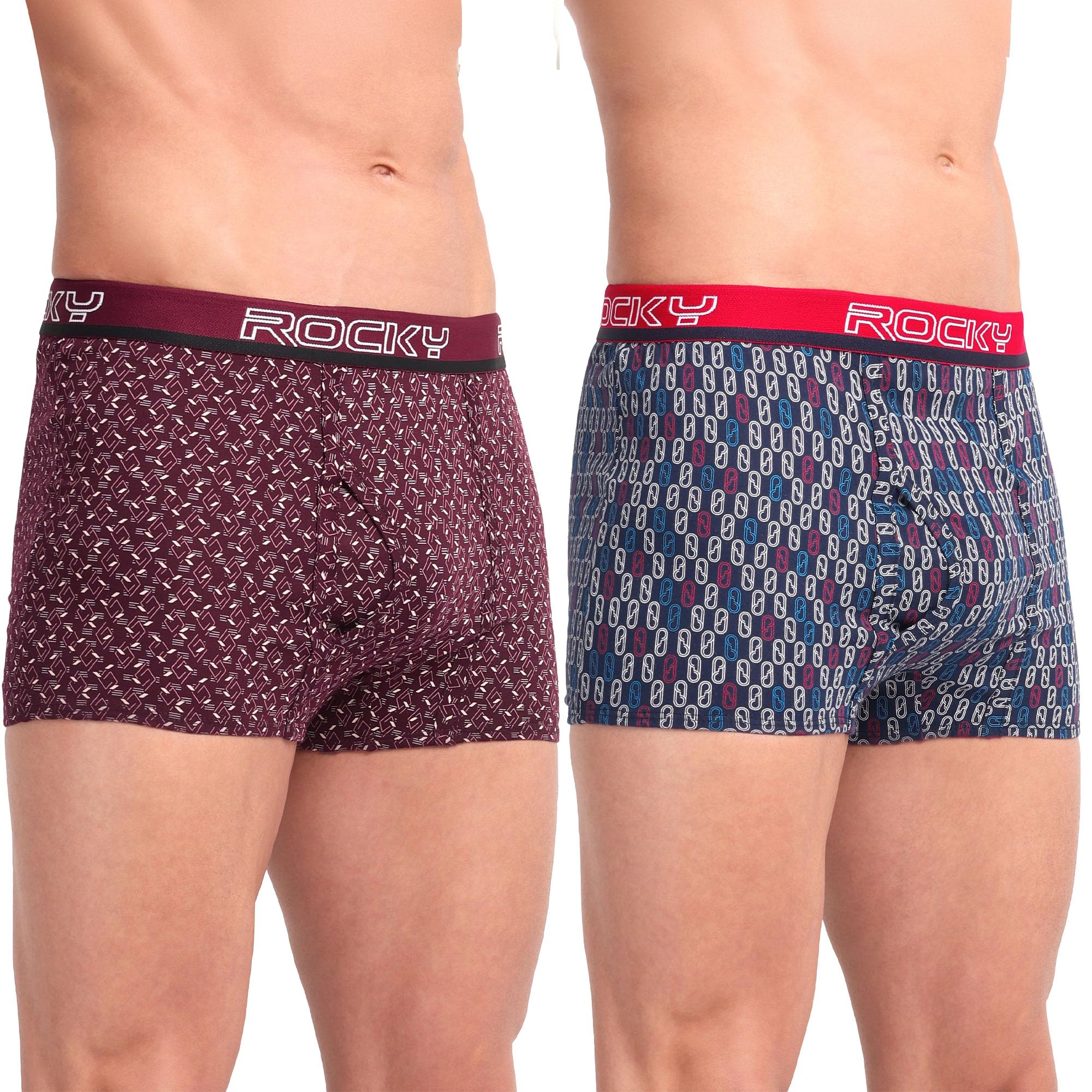 ranjit rocky Cotton Printed Men's Mini Trunks Underwear, Breathable Stretchable Underwear with Extra Leg Coverage, Comfortable Supportive Fit for Gym, Sports & Daily Use, Pack of 2-picture-11