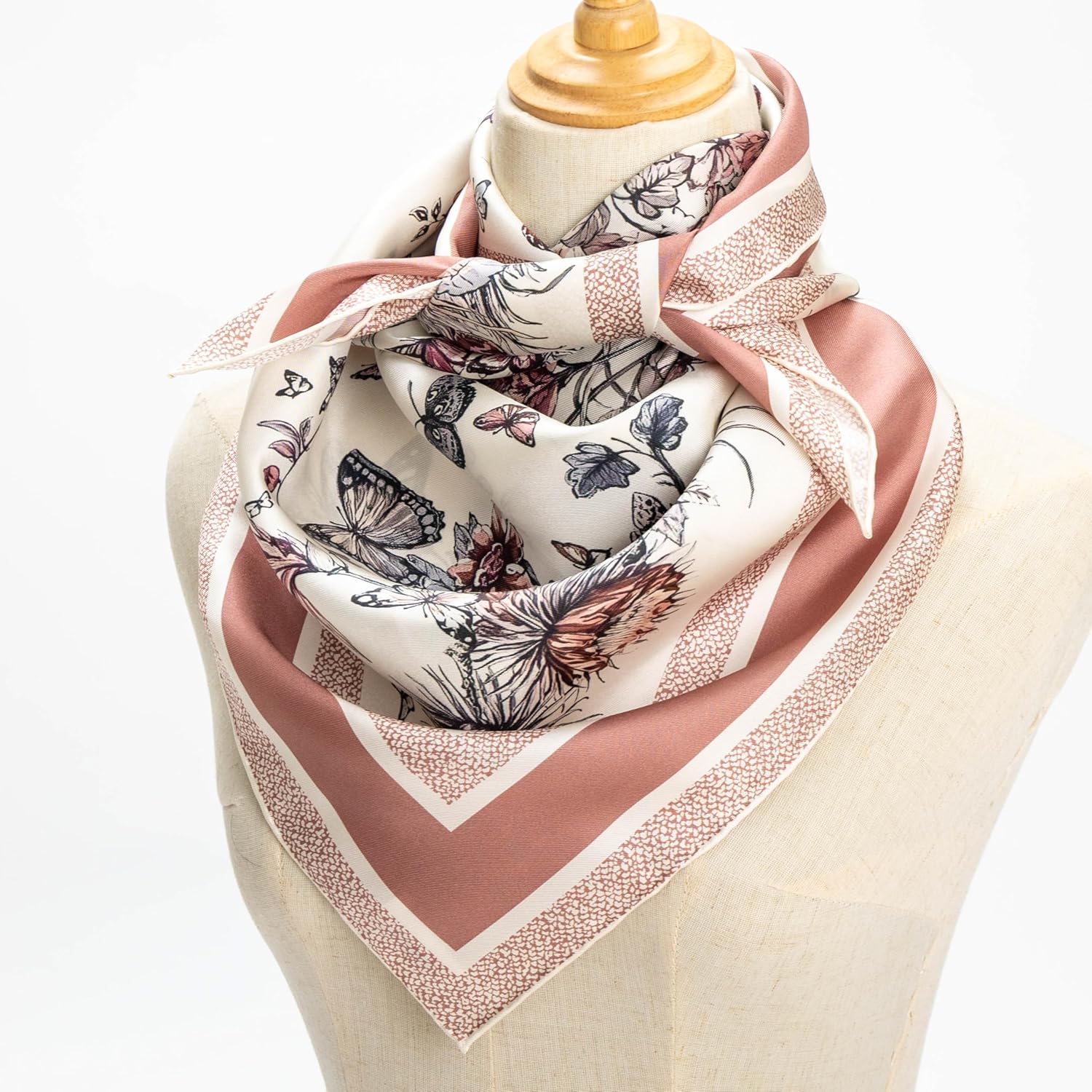 100% Mulberry Silk Scarf for Women for Neck, Large Bandana Square Satin Head Scarf for Hair 35"x35"