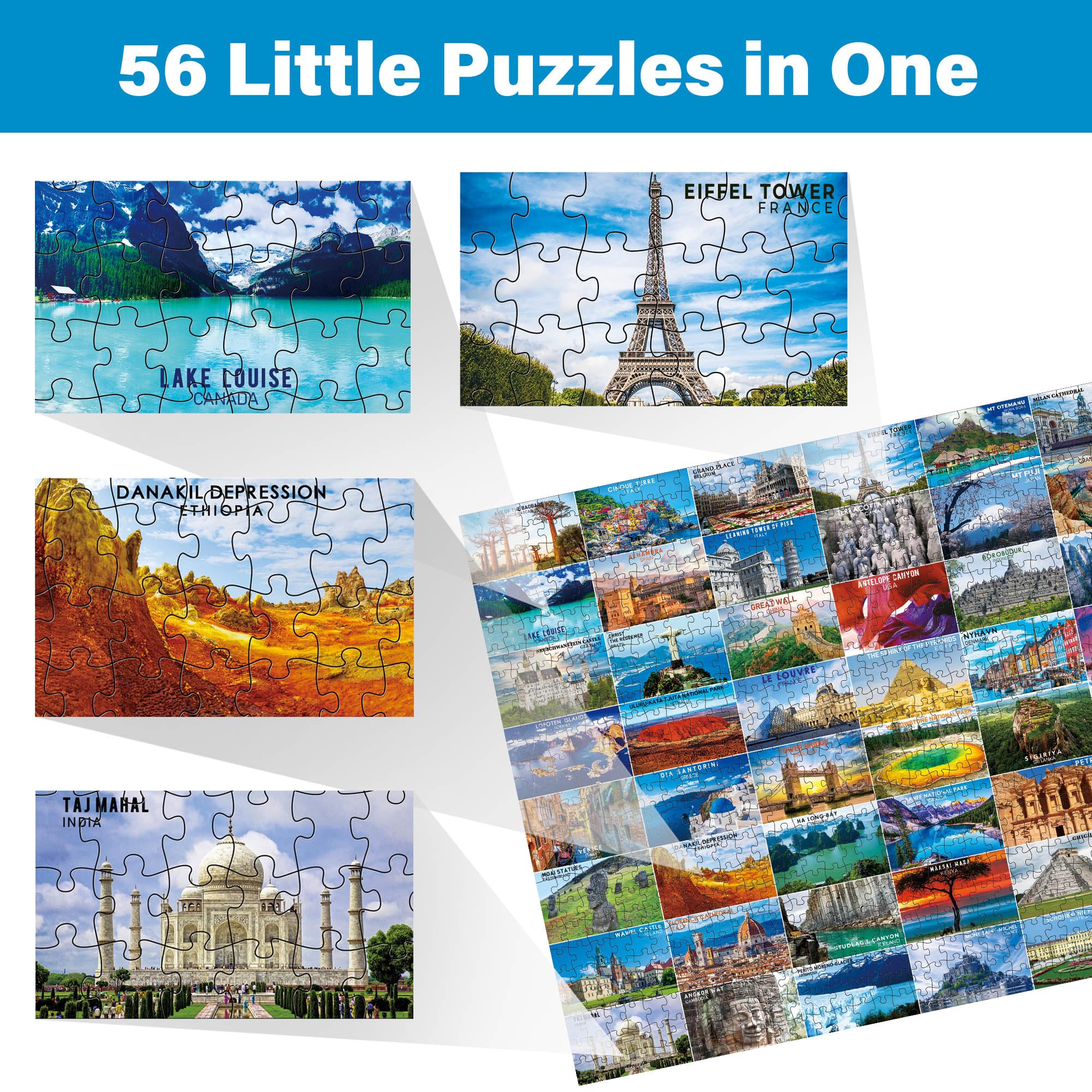 Amazon | BenBenパズル 大人用 1000ピース 56の有名な世界の景観ランド