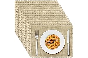 Bencailor Burlap Placemat Set of 12 - Spruce Up Your Tabletop with Rustic Charm!