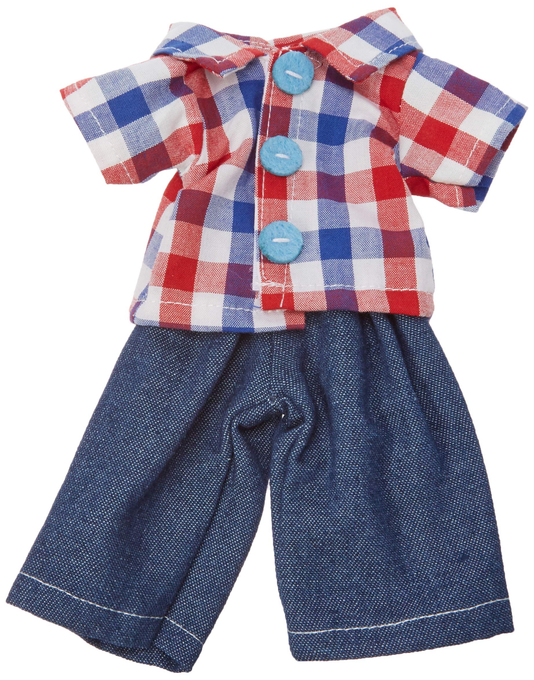 Bigjigs Toys Checked Shirt and Jeans (for Size Small Doll) DOLLS ONLY