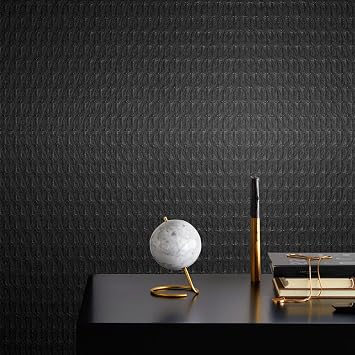 3D Peel and Stick Wallpaper, 15.7" X 118.1" Black Diamond Pattern Textured Removable Contact Paper for Walls Waterproof DIY Accent Wall Decor Self Adhesive