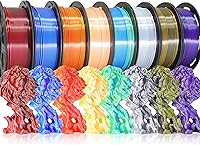 Vista 18 de Paquete de filamento de impresora 3D de 1,75 mm de Bblife, 8 carretes de colores populares: negro, blanco, rojo, azul, amarillo, naranja, verde azul