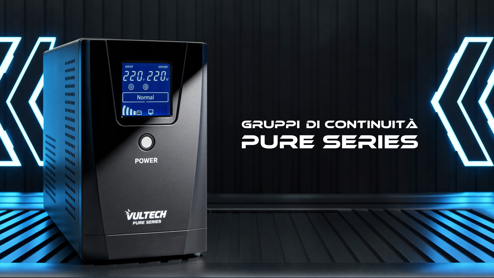 Gruppo Di Continuità UPS 1050VA Vultech UPS1050VA-PRO Line Interactive Con Lcd 8057284627180