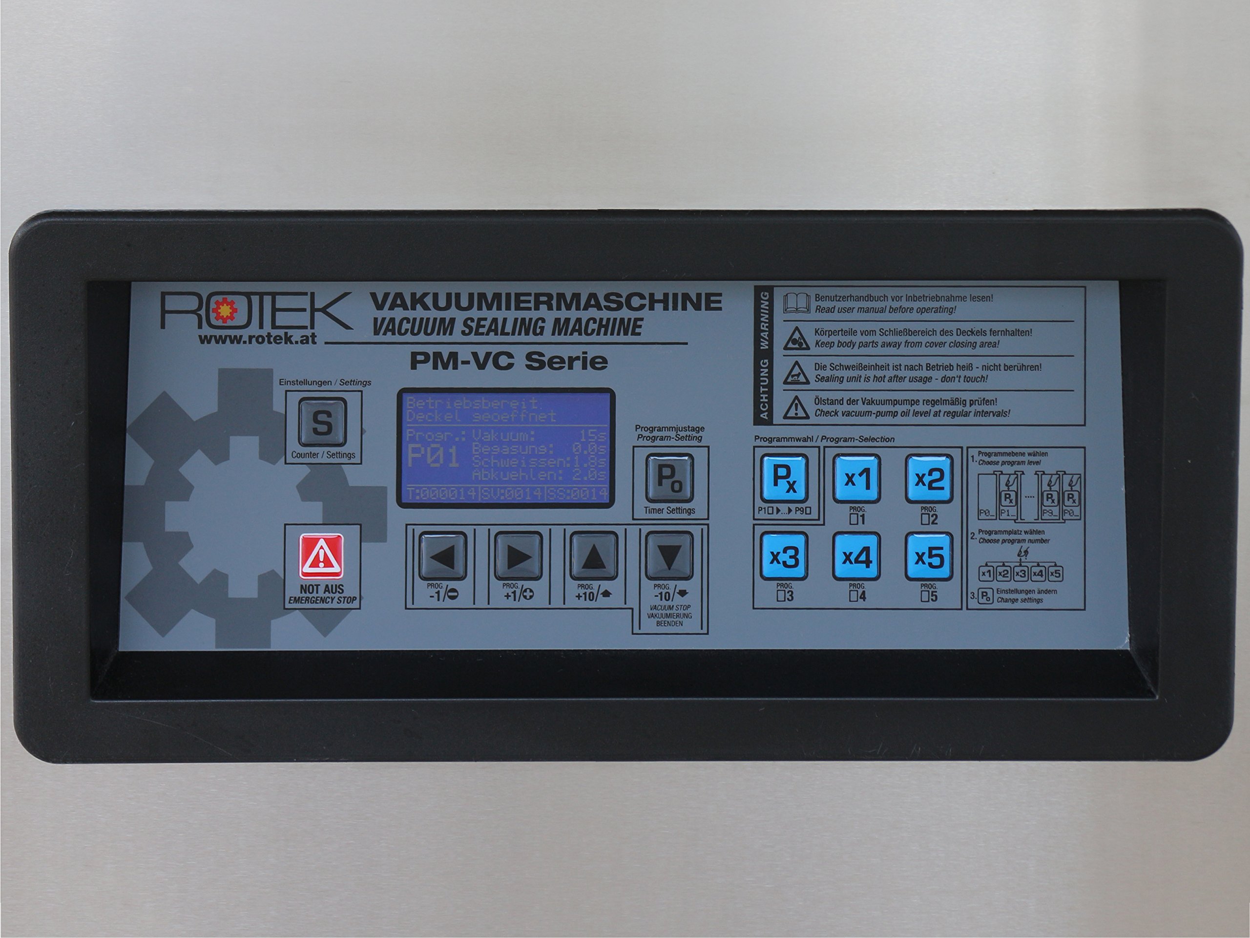 Kammer Vakuumiergerät mit Edelstahlgehäuse, Industrie-Vakuumpumpe, innenliegenden Schweißbalken und Digitalpanel, PM-VC-400-T