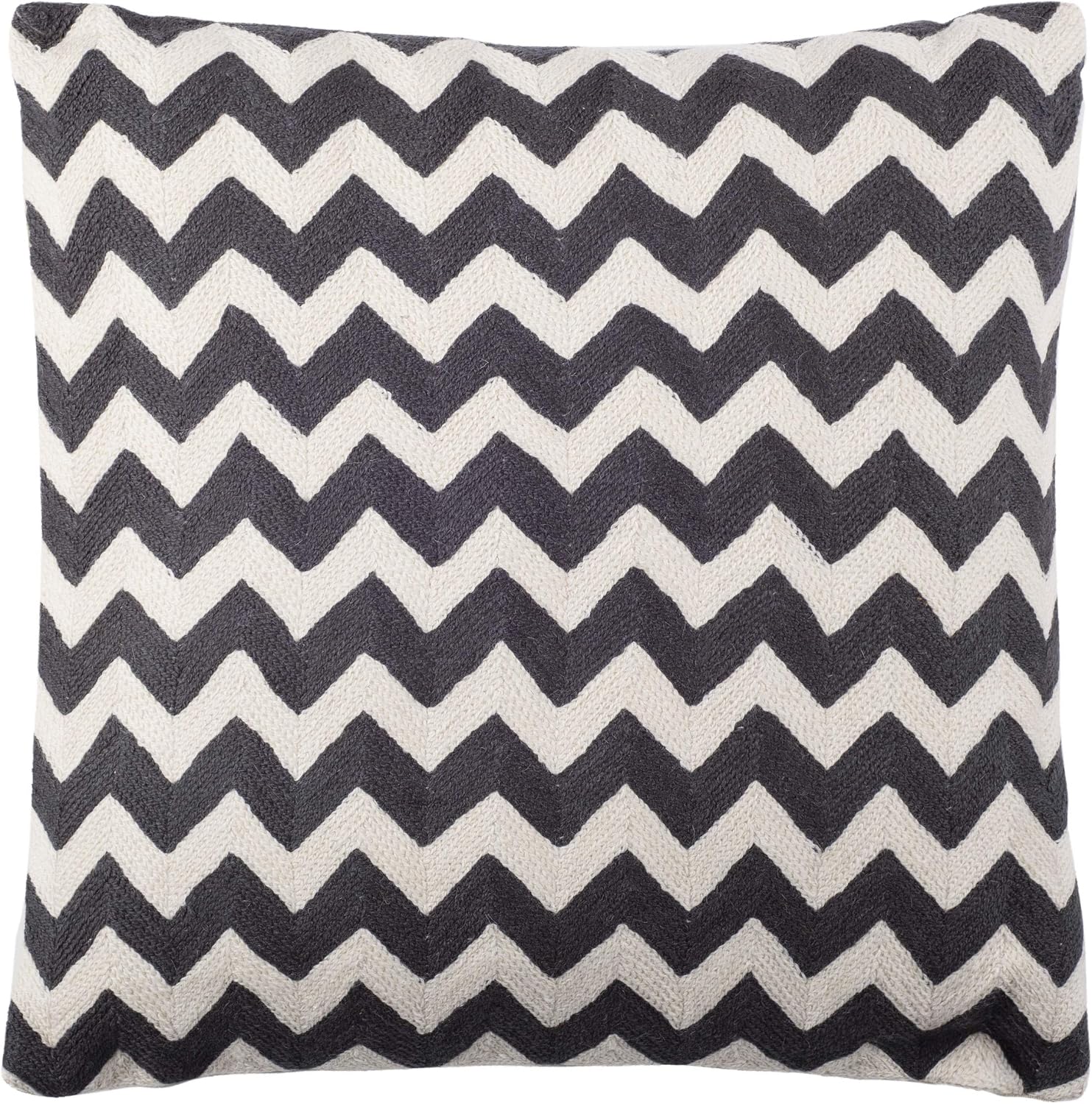 SAFAVIEH Pillows Collection Striped Taelea Decorative Pillow, 18-Inch, Charcoal, Set of 2
