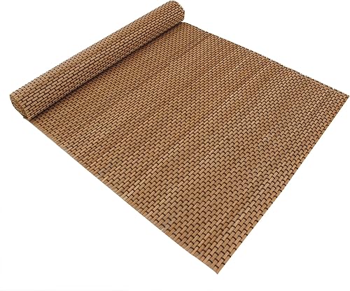 Miniatura 2 de BambooMN Mantel individual de bambúalfombrilla de sushi - 18.5" x 13" - Marrón con cuerda, 4 piezas