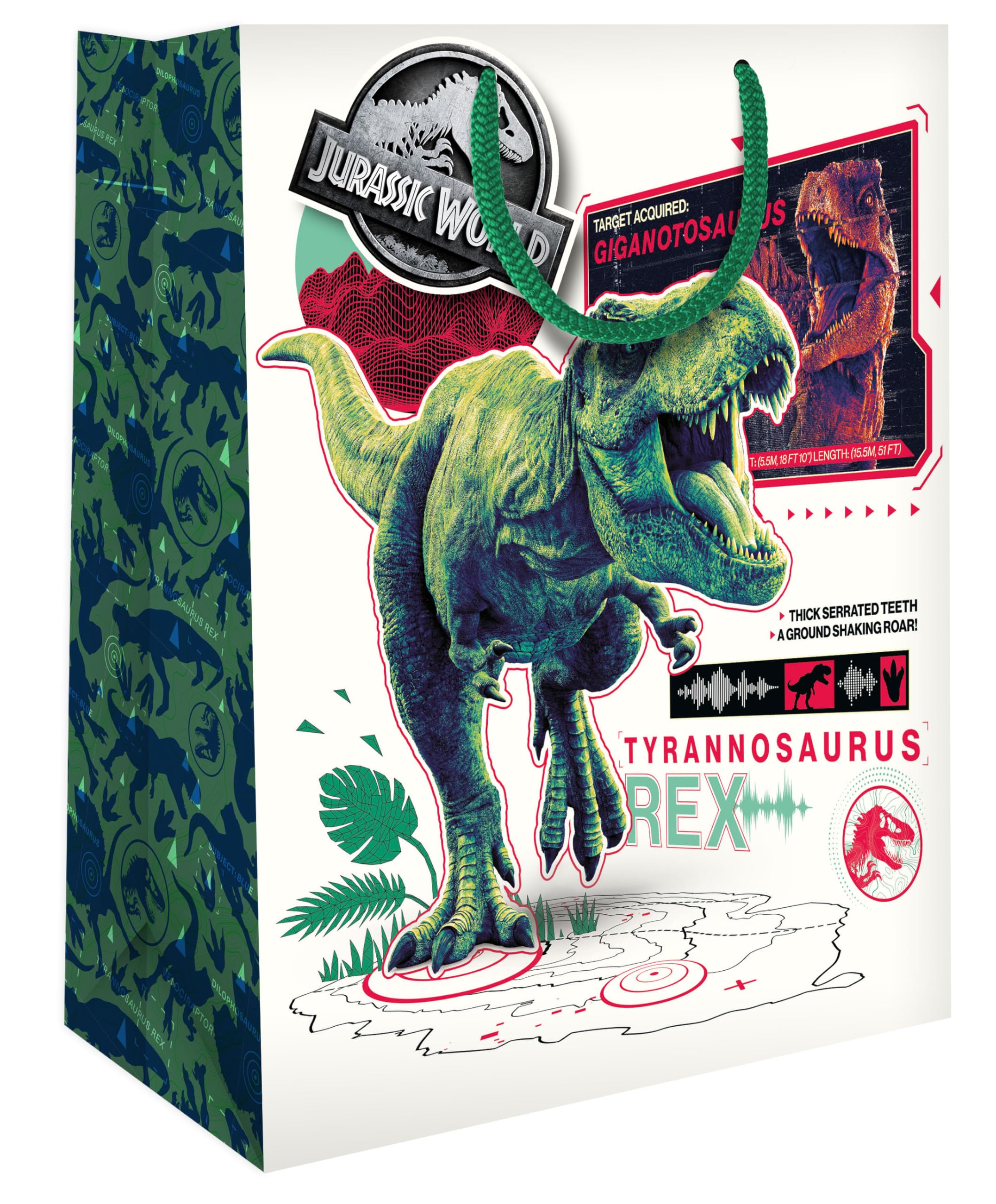 Danilo Promotions Ltd JURASSIC WORLD GIFT BAG MEDIUM SIZE DINOSAUR BIRTHDAY GIFT BAG