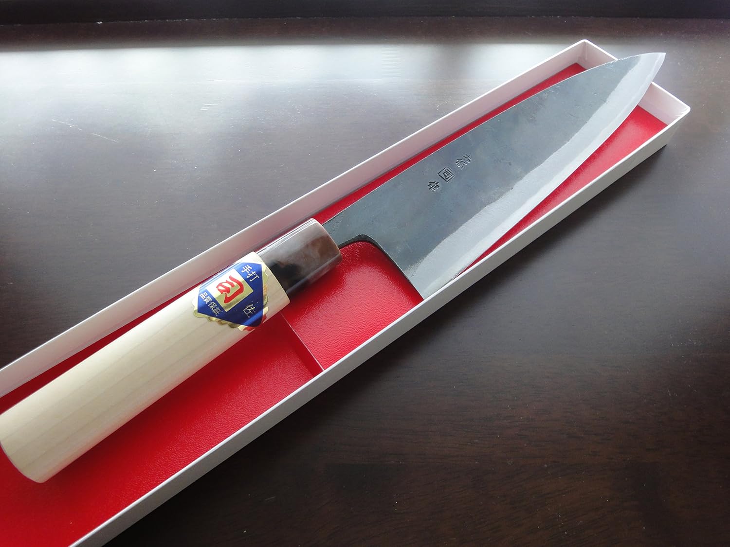 Handmade Santoku (210mm Blade) White Steel-1/japanese Sushi Kitchen Chef Knife