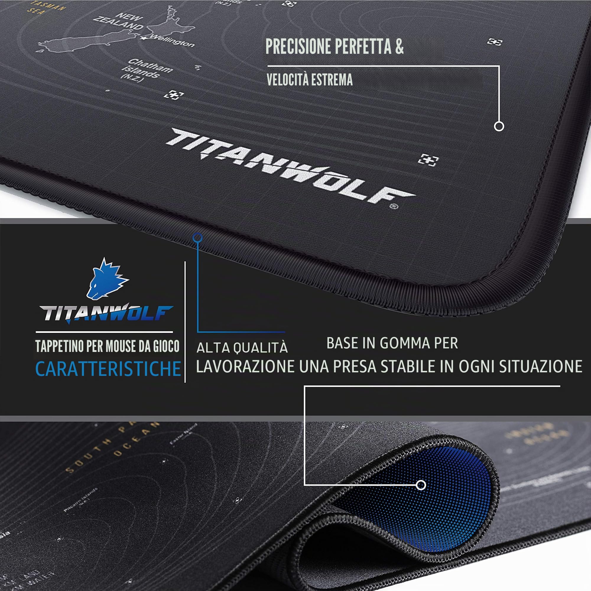 TITANWOLF Tappetino per mouse XXL Speed Gaming 900 x 400 mm - Mousepad