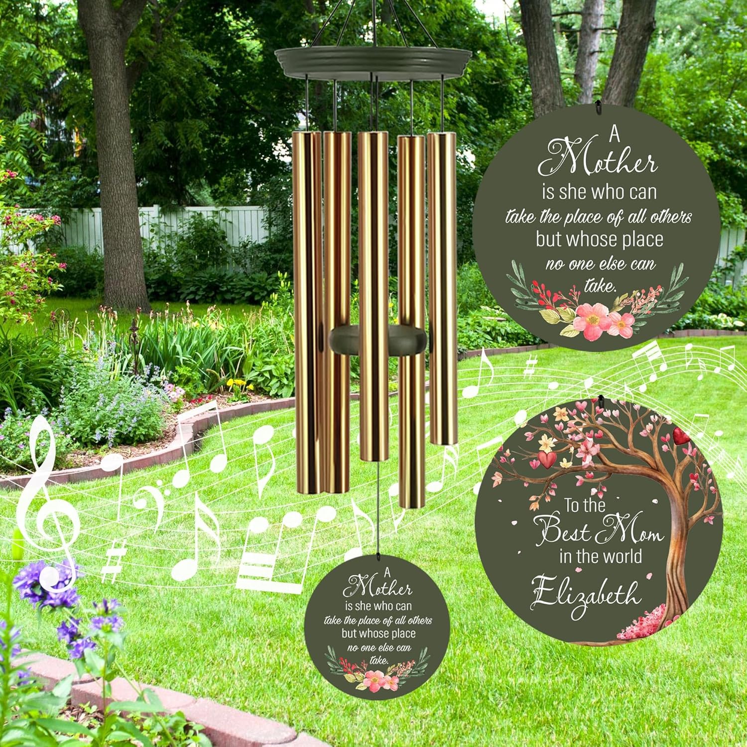 ASTARIN Gifts for Mom Deep Tone Wind Chimes 30"/36", Mothers Day Birthday Gifts from Daughter Son, Mothday Day Gift Idea, Happy Birthday Mom Decorations