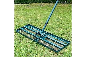 Lawn Leveling Rake Adjustable Long Handle Stainless Steel Ground Plate