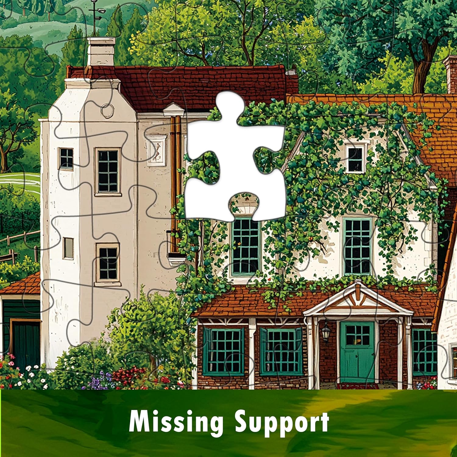 Puzzles for Adults 1000 Pieces - Spring Farm Landscape, Country Life Natures Adults Puzzles with Tree Bird, Letter on Back No Dust, Matte Finish Jigsaw Puzzles Home Decor, 27.5" x 19.7" Gifts Games