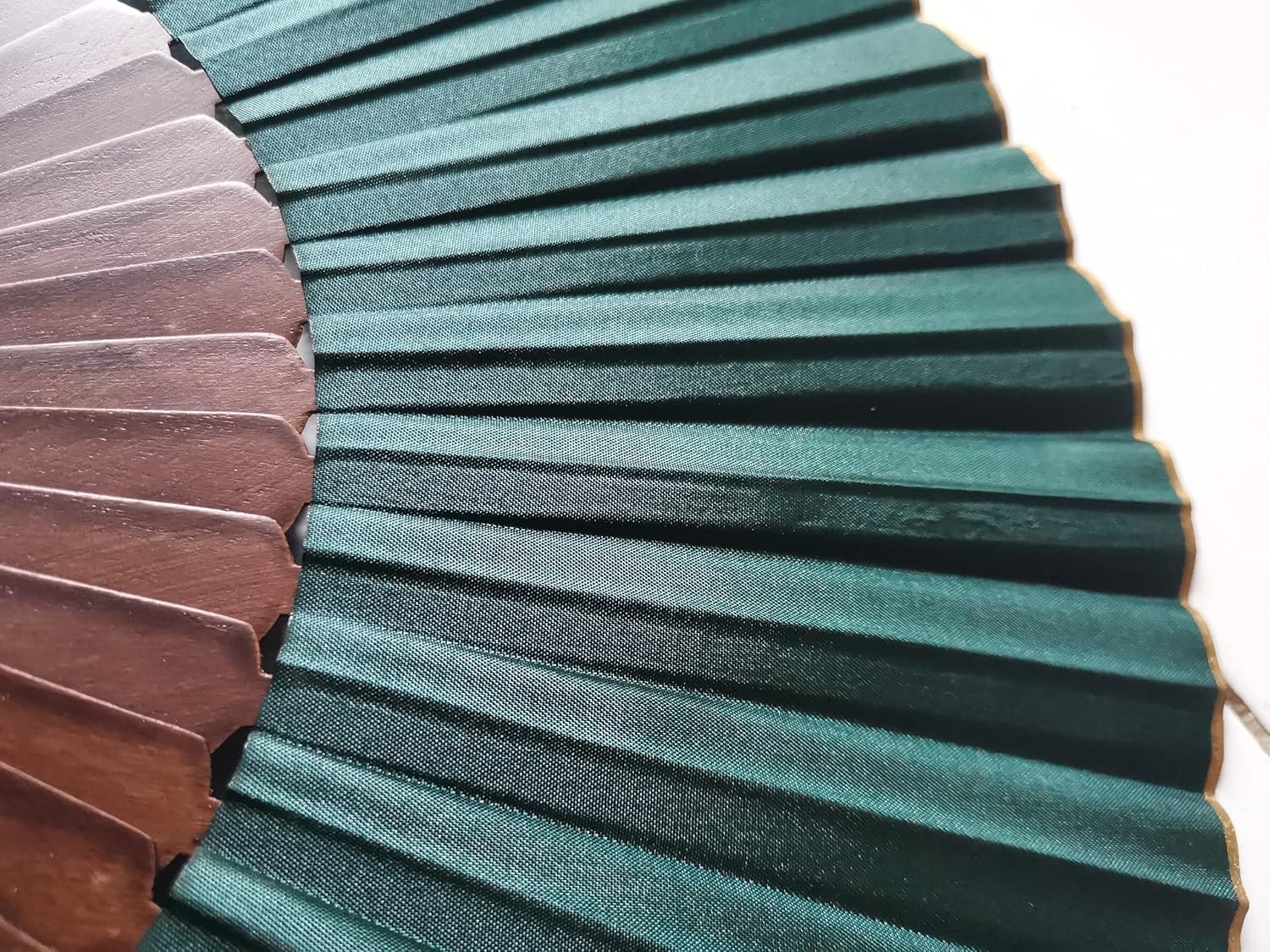 Exotic Jungle Green Folding Hand Fan, 9 inches, Handmade in Bali Indonesia for Church Weddings Parties, Keep Cool in Style, Boho Gift for Mom and Grandma, Home Decoration