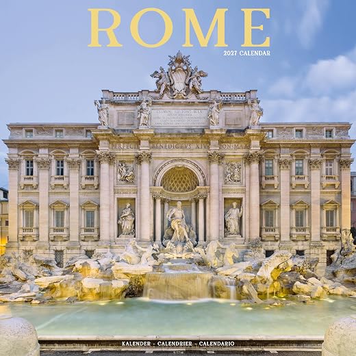 Avonside Publishing Ltd, Rome 2027 Calendar | Square Wall Calendar | Travel Gift | Plastic Free Packaging
