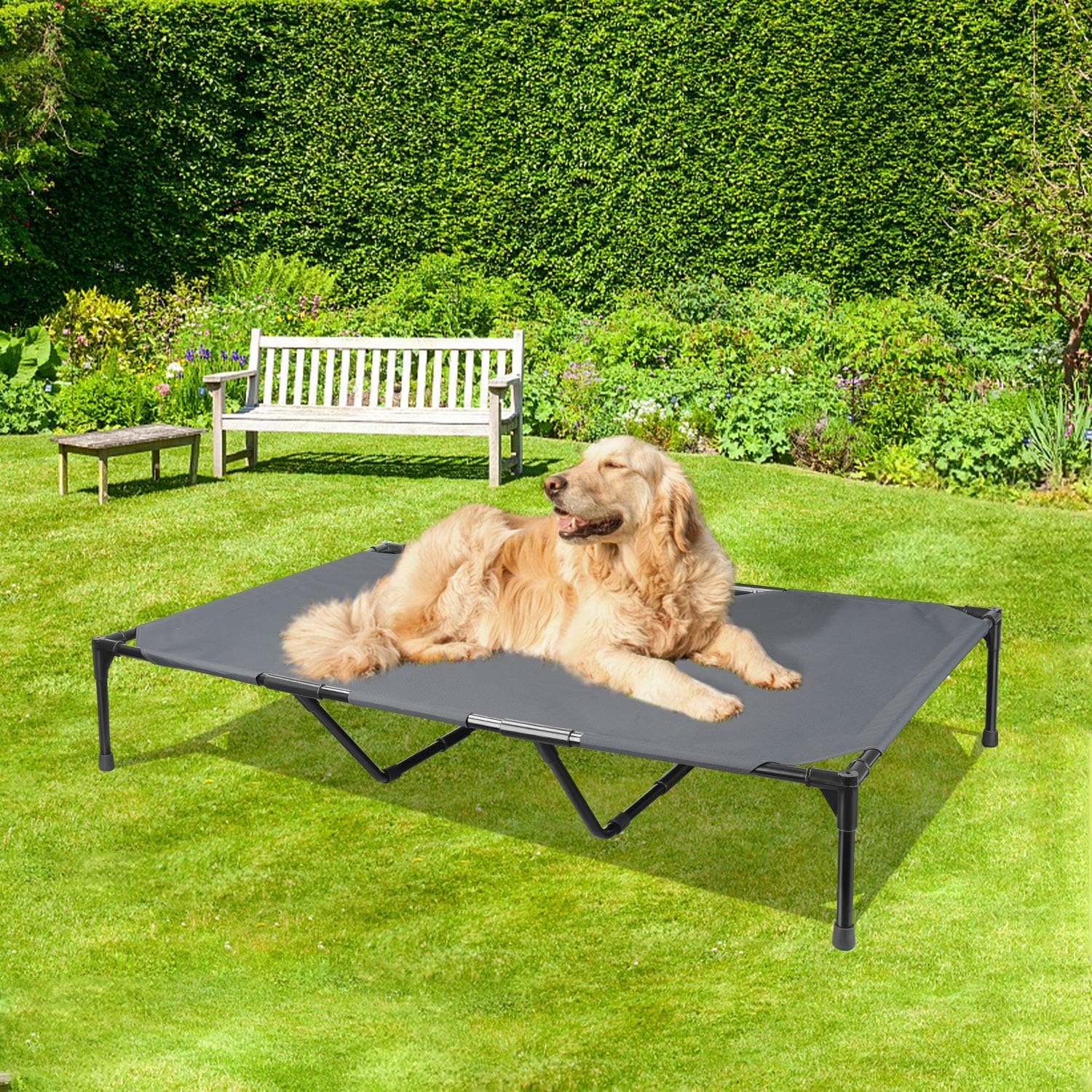 BABYLTRL Elevated Dog Bed Extra Large Dog Cot with Sturdy & Breathable Fabric, Raised Dog Bed Pet Cot for Extra Large Medium Small Dogs, Multiple Sizes, No-Slip Feet, Indoor & Outdoor Use