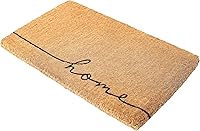 Vista 8 de Fab Habitat Felpudo extra grueso, tejido a mano, duradero, fibra de coco natural, entrada, puerta delantera, porche, patio, cursiva Hello azul