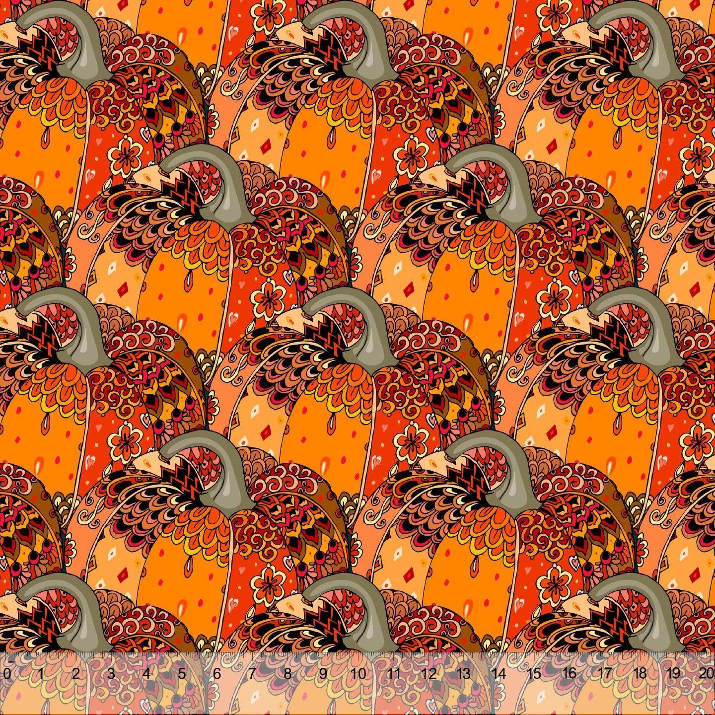 Autumn Designs Milliken Fabric 60" Wide Sold by The Yard (Paisley Pumpkins)