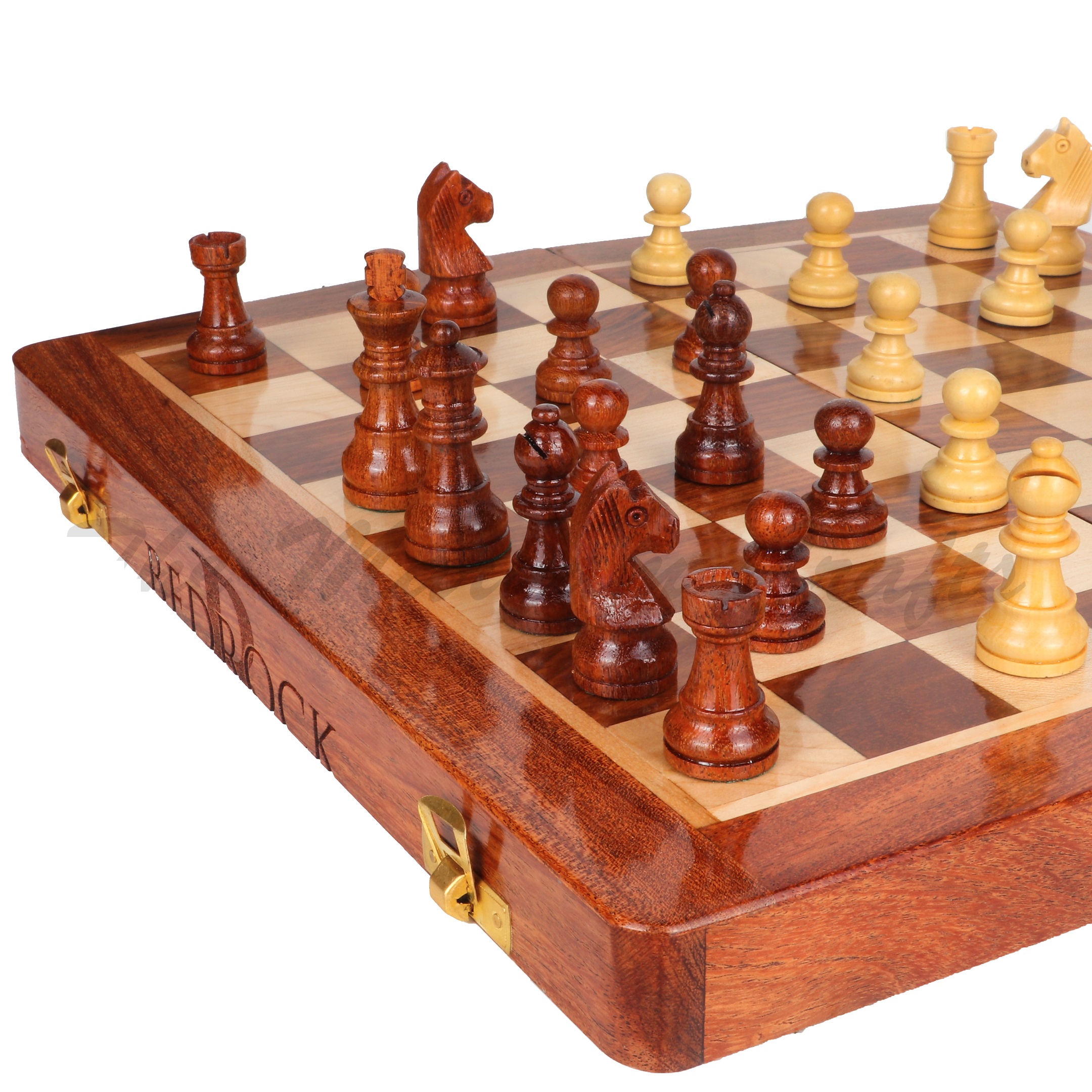 Set De Ajedrez Magnético De Madera Plegable miniatura 7