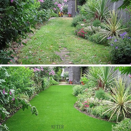 Miniatura 6 de Sigetree Alfombras de césped artificial tamaños personalizados, alfombra sintética para interiores y exteriores, alfombra de césped sintético para