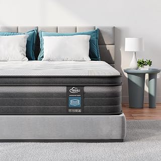TeQsli Queen Mattress, 12 Inch Queen Size Mattresses in a Box, Gel Memory Foam Hybird Mattress with Individual Pocket Spring, Pressure Relief, Motion Isolation, Fiberglass Free - Amazon product rated Grade A