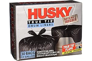 Husky HKK55030B True Tie 55-Gallon Drum Liners