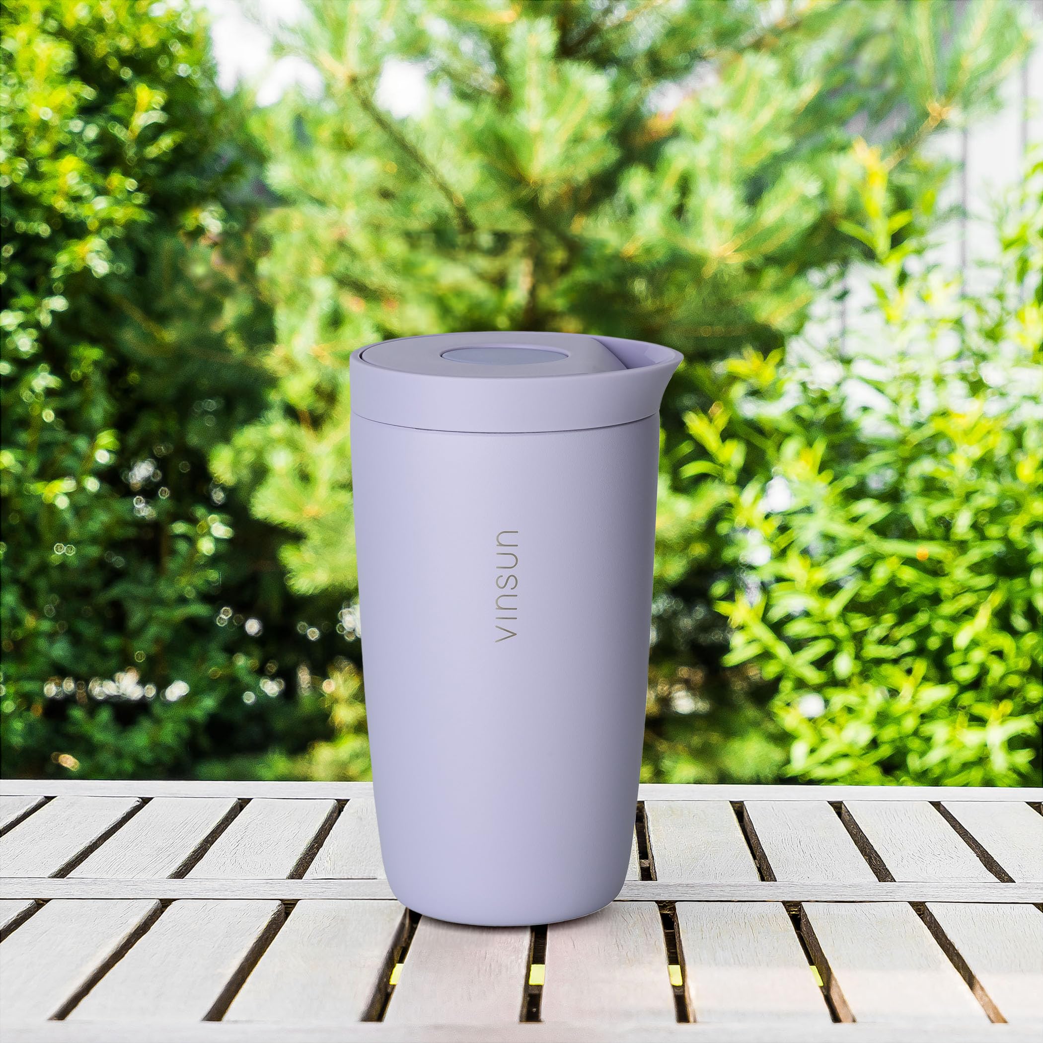 VINSUN Tazza Termica da Caffè e Tè 350ml - A Prova di Perdite, Doppia Parete, Acciaio Inox, Bevande Calde e Fredde - Tazza da Caffè per Auto, Scuola, Viaggio