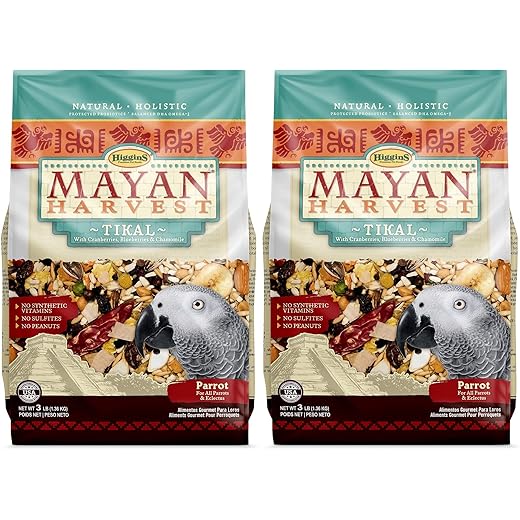 Higgins 2 Pack of Mayan Harvest Tikal Parrot Food, 3 Pounds Each