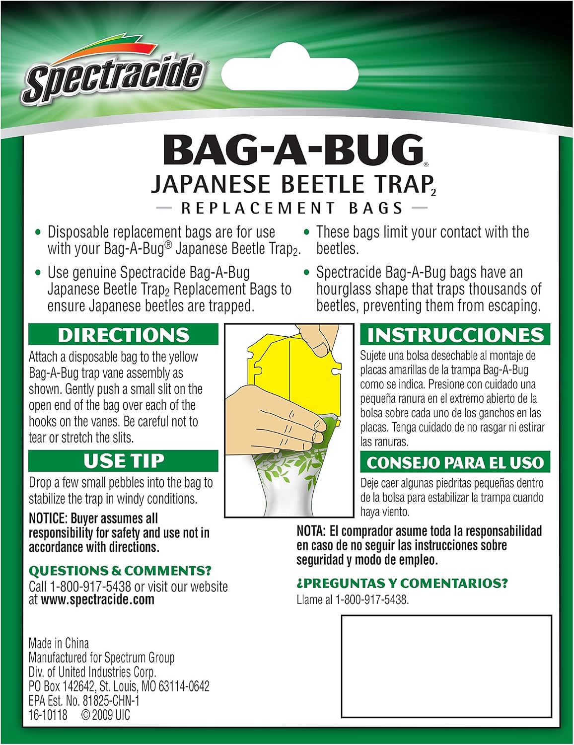 SpectracideBug Japanese Beetle Trap Disposable Bags, 6-Count