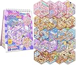 20 Sets 3D Scene Sticker Book for Kids & Adults Fun Mini Cute Kawaii Stickers Therapy 3D Stickers Book Relief Stress Pass The Time
