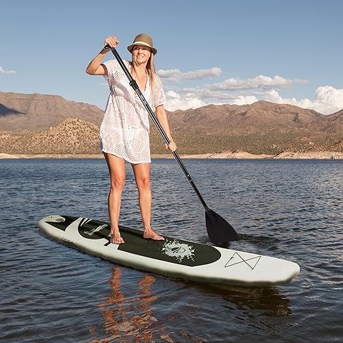 Miniatura 2 de SereneLife Tabla de remo inflable (6 pulgadas de grosor) con accesorios de SUP premium y bolsa de transporte  Posición amplia, aleta inferior para