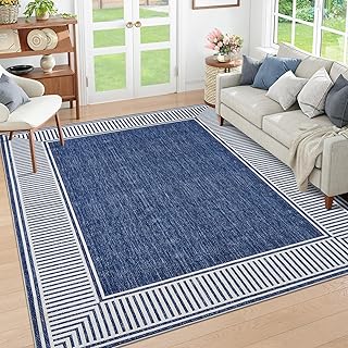 GarveeHome Bordered Rug 4x6 Washable Rug for Living Room Throw Carpet