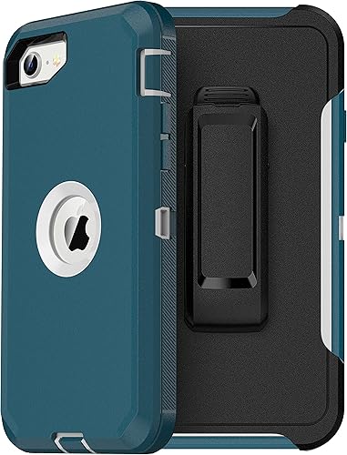 Miniatura 16 de MXX Funda Protectora de Servicio Pesado para iPhone SE 2020/22 con Protector de Pantalla, 3 Capas, Goma Resistente, Clip Giratorio de Cinturón de