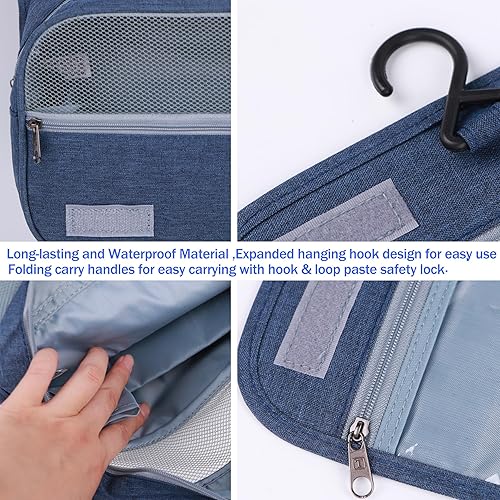 Miniatura 4 de Ostomy - Bolsa de viaje para colostomía, organizador colgante, bolsa de almacenamiento de accesorios, bolsa para suministros de ostomía (gris) (azul