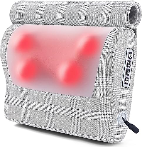 Almohada eléctrica de masaje para espalda, hombros, alivio del dolor muscular de pies, regalos de Navidad para mujereshombres