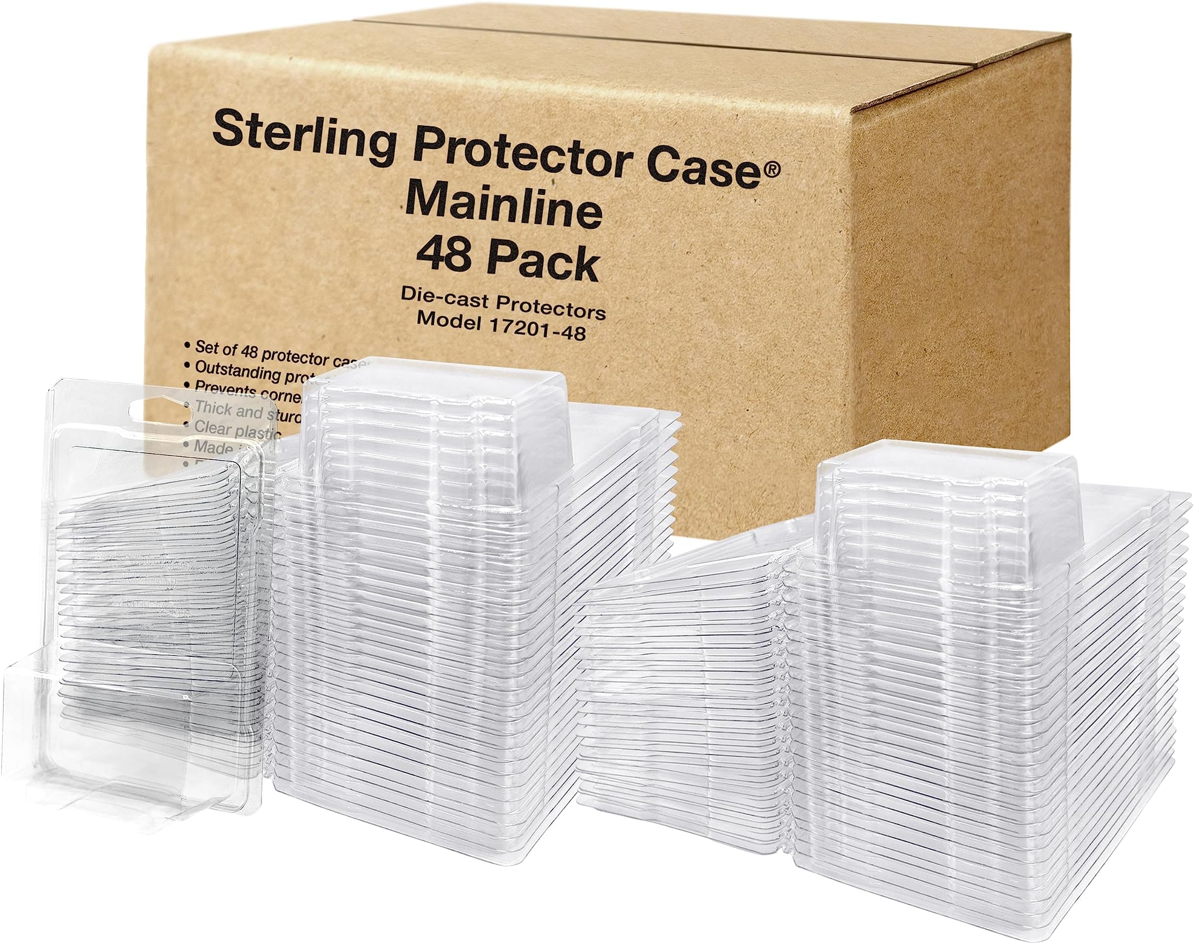 Model 17201 Mainline 48 Pack for Hot Wheels & Matchbox Diecast, Fits Card Size 6.5 x 4.25 inches Durable Acid-Free Clear Storage Clamshell