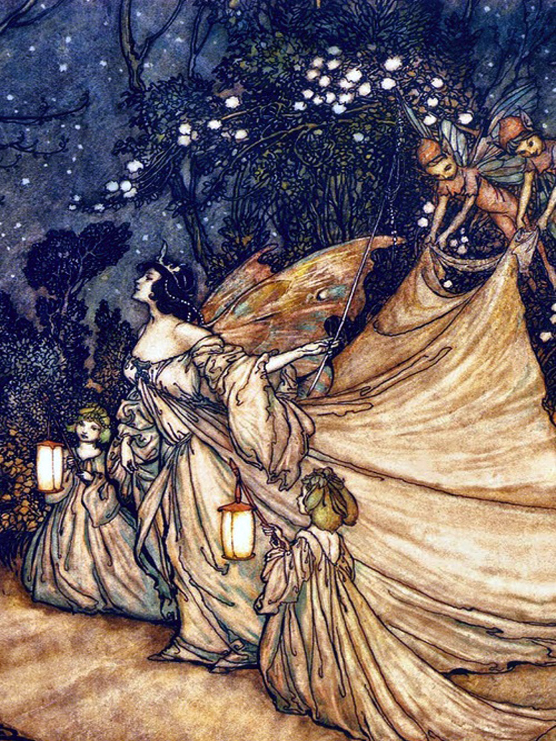 Midsummer Night's Dream by Arthur Rackham Accent Tile Mural
