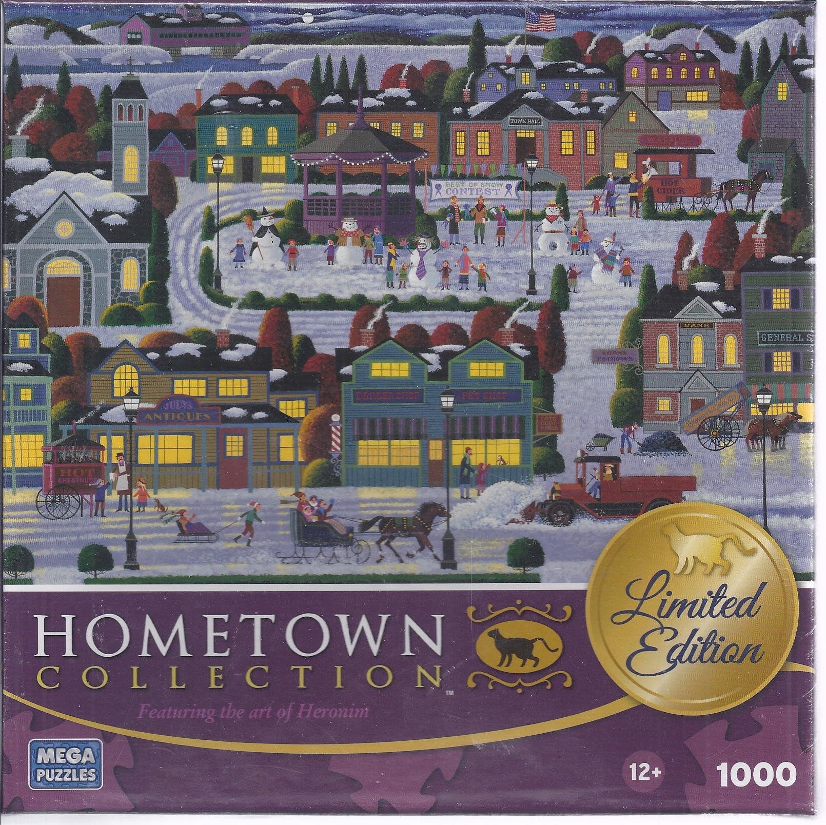 Hometown Collection Limited Edition 1000 Piece Puzzle Featuring the Art of Heronim - Best of Snow