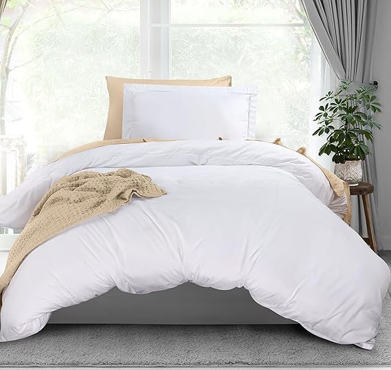 Utopia Bedding Duvet Cover Twin Size - 2 Piece with Zipper Closure - 1 Comforter Cover 68X90 Inches & 1 Pillow Sham 20X26 Inches (Pack of 10, White) Comforter Not Included