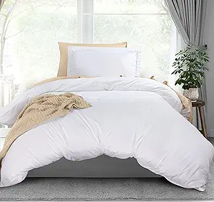 Utopia Bedding Duvet Cover Twin Size - 2 Piece with Zipper Closure - 1 Comforter Cover 68X90 Inches & 1 Pillow Sham 20X26 Inches (White) Comforter Not Included