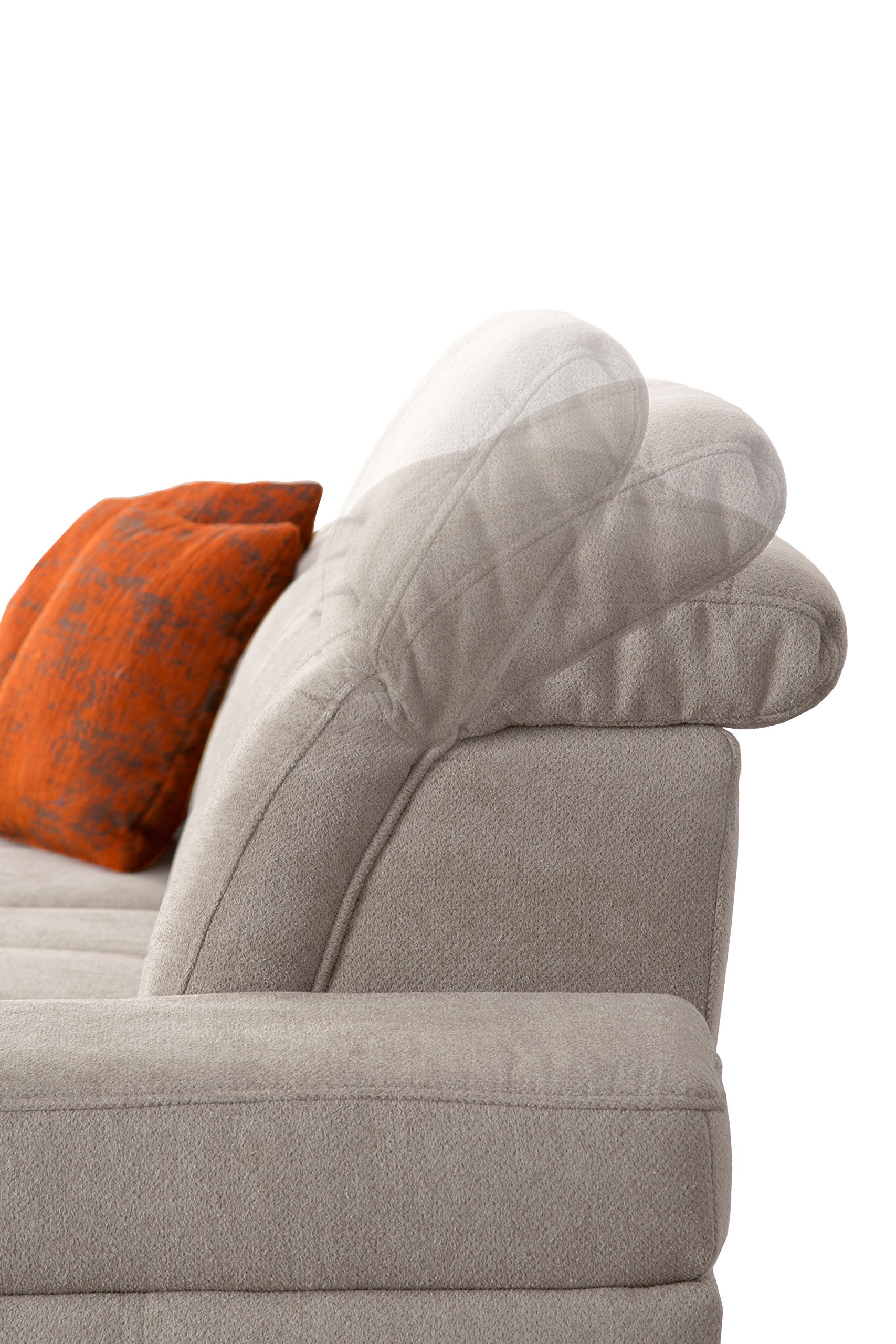 Coussinets cavadore 5036 Coin mistrel, Long Chair XL Lot de 3 Lit, 273 X 77–93 x 173 cm, Kati Gris/Blanc